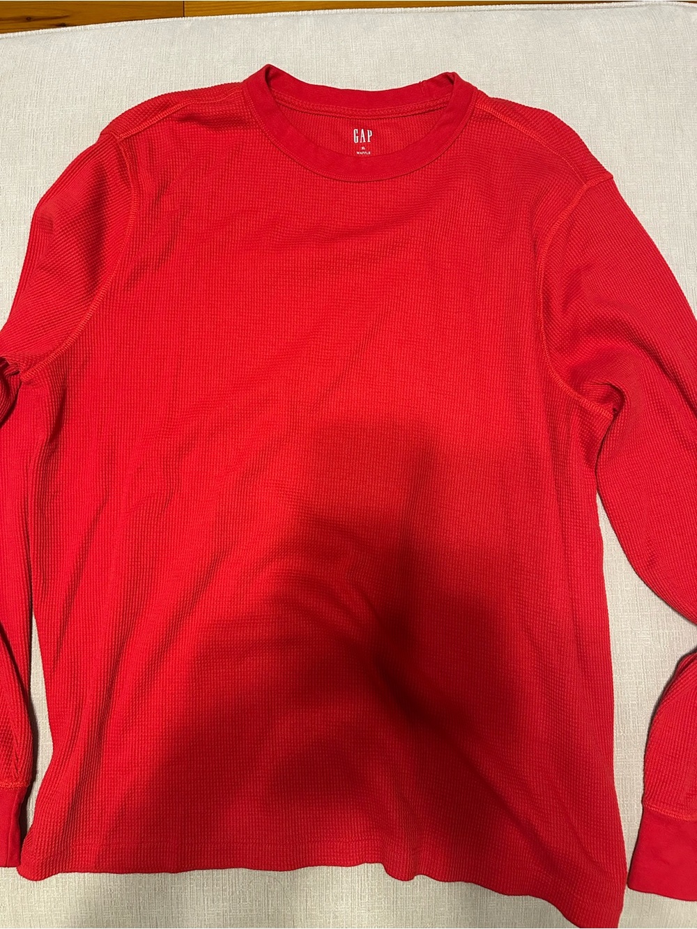 GAP Red Waffle Thermal Long-Sleeve Shirt CL